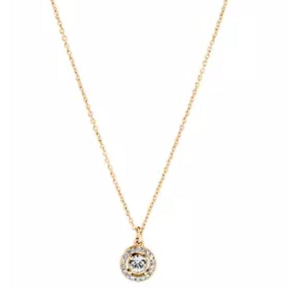 COACH Pave Halo Necklace in Gold NWT